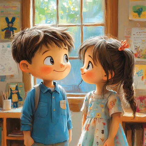 孩子们课堂初次见面