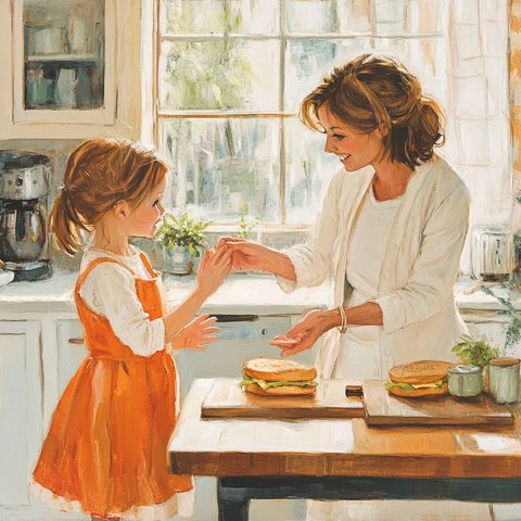 女孩请求帮忙做三明治