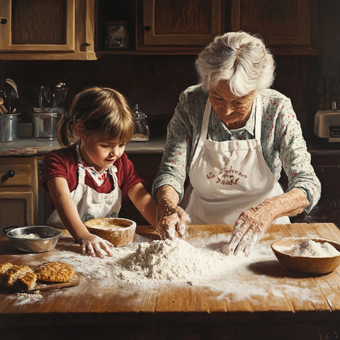 祖孙二人厨房烘焙