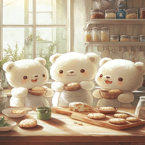 三只白熊厨房烤饼干