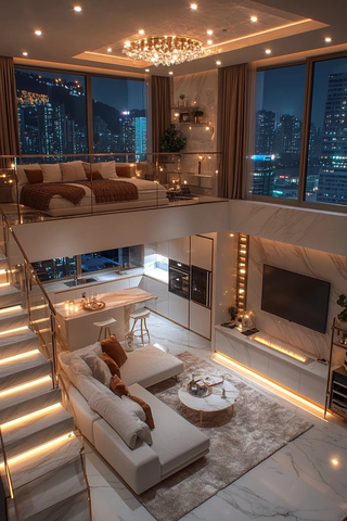 欧式家具水晶灯公寓