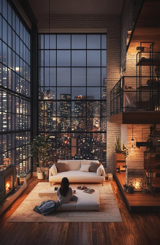 小公寓高天花板窗景