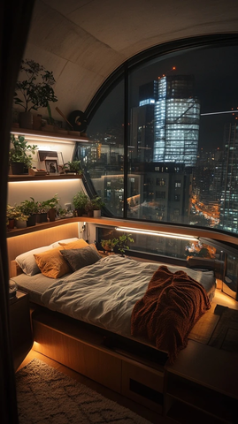 卧室分层设计玻璃工作台