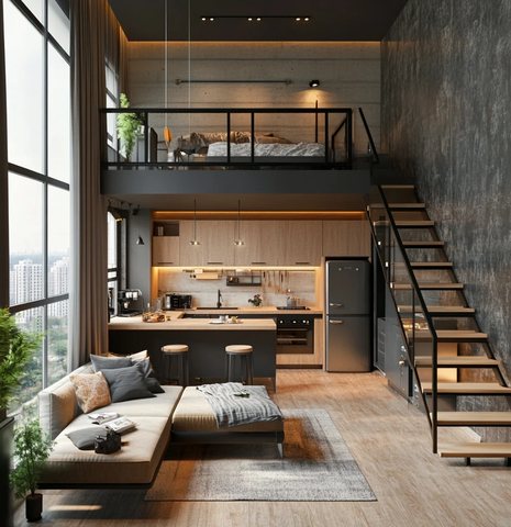 二楼公寓厨房客厅卧室布局