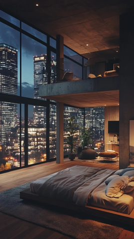 现代全景窗平台床