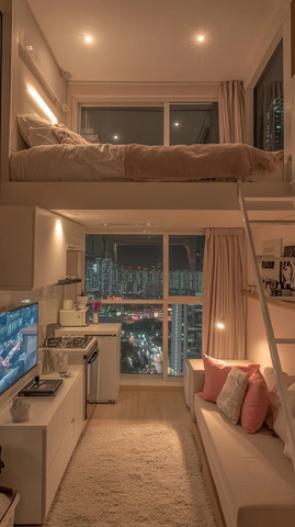 带厨房的阁楼卧室设计