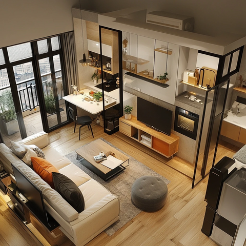 一居室客厅电视沙发