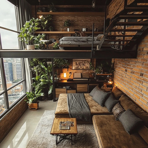 阳台公寓内饰布局