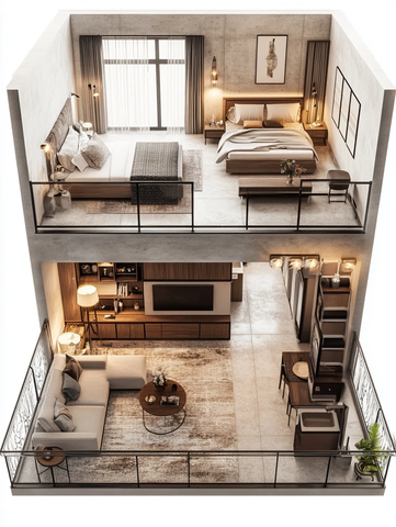 两层客厅卧室厨房布局