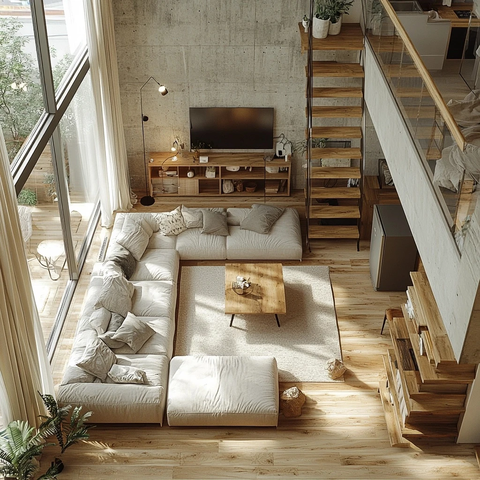 白色客厅自然光设计