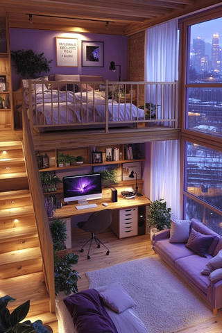 木质楼梯小公寓卧室设计