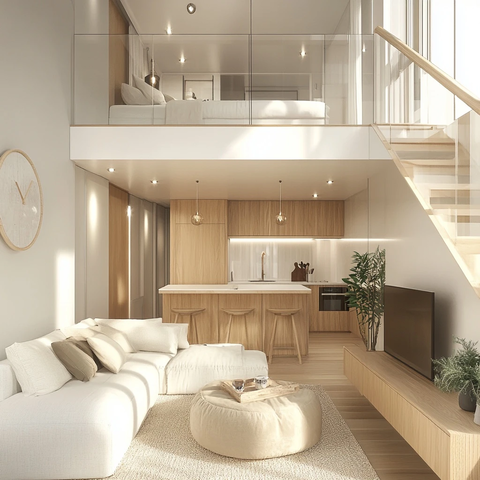 复式公寓楼梯厨房木质设计