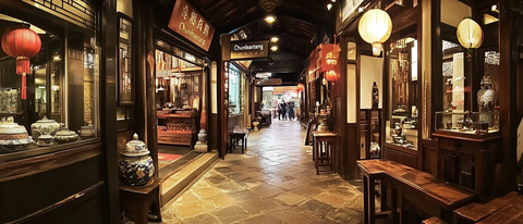 古街店铺瓷器展