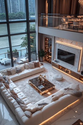 豪华别墅客厅星空天花板