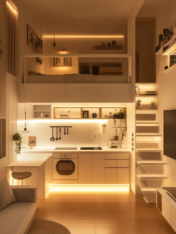 明亮公寓白铜风格