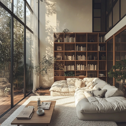 软光书架绿植舒适空间