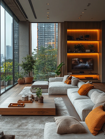 夜晚客厅电影灯光设计