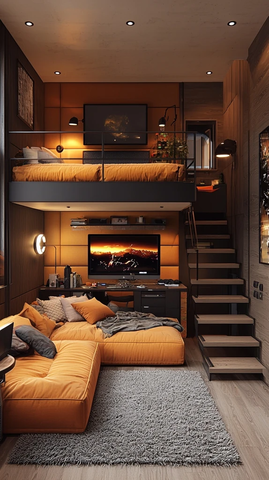 科技风暖色系公寓