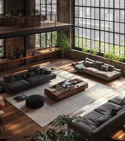 开放式客厅带绿植