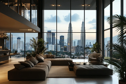 热带简约玻璃幕墙城市景观