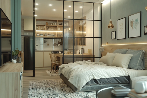 玻璃隔断小公寓布局