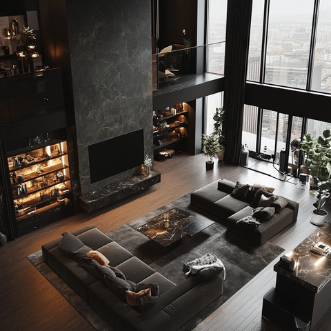 深色现代客厅设计