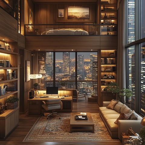 中式双层阁楼办公空间