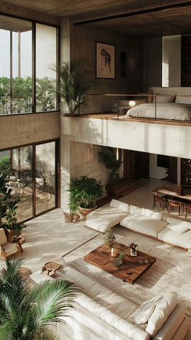 奶油风格一楼客厅二楼卧室