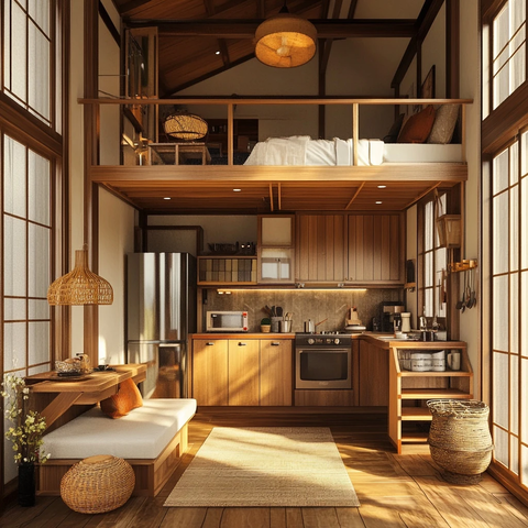 温馨小屋厨房睡眠阁楼设计