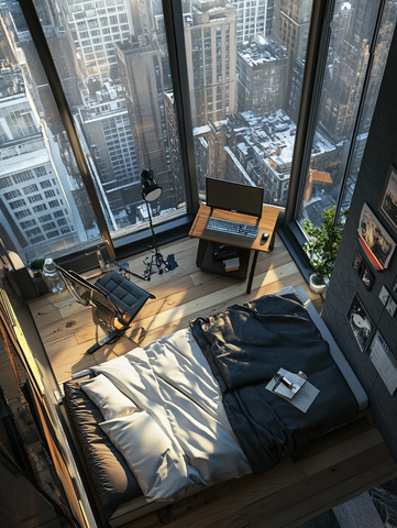 卧室单人床科技风空间站