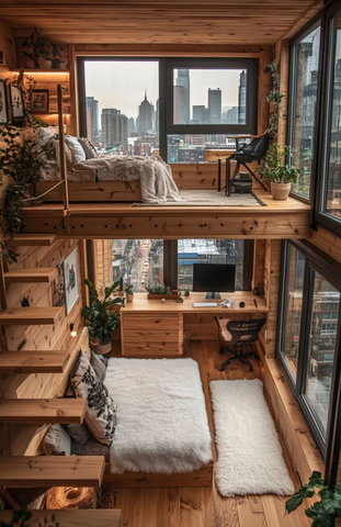 木屋窗景卧室舒适沙发