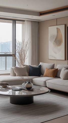 现代客厅沙发电视墙