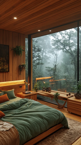 森林卧室木质家具舒适床