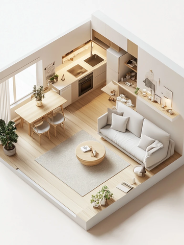 灰色客厅无桌椅公寓