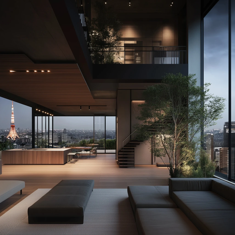 开放式阳台东京塔景观