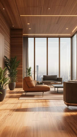 木质地板全景窗办公室