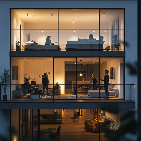 阳台玻璃栏杆客厅视角