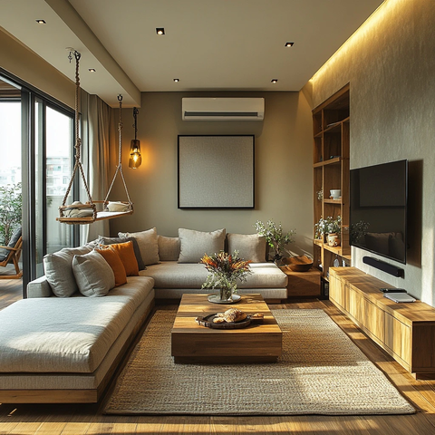 电视沙发咖啡桌摇椅组合