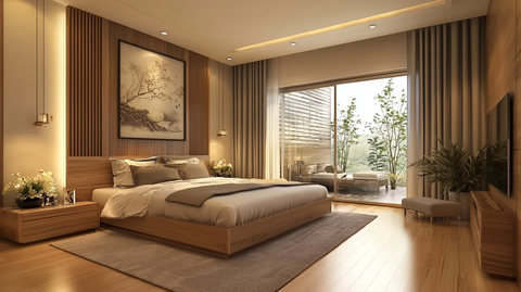 木质地板简约卧室家具