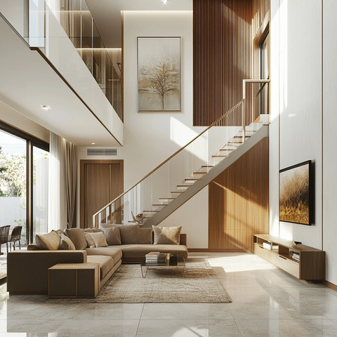 双层别墅楼梯间装饰