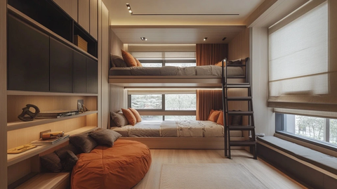 双床男孩房简约设计