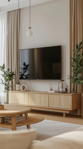 暖色系客厅电视播放场景