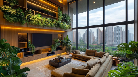 悬空天花客厅电视墙设计