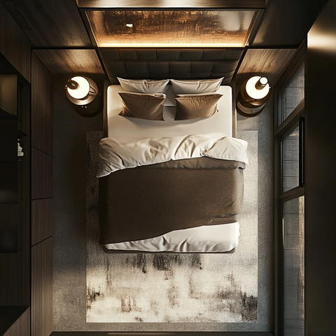 现代卧室灰色暖光窗门