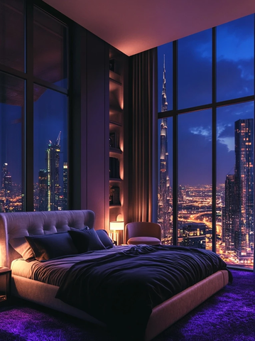 高卧室夜视迪拜天际线