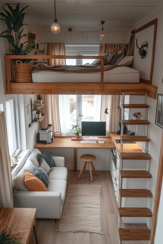 木质阁楼公寓带海景