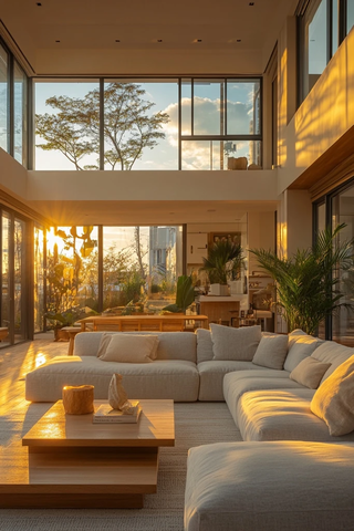 灰色调模块沙发客厅布置