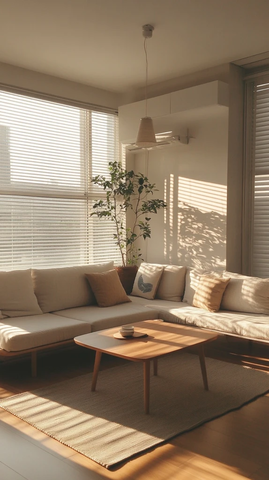 日式客厅盆栽阳光