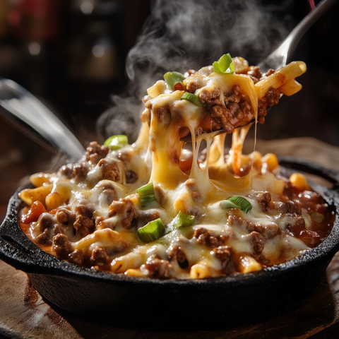 铁盘芝士肉酱意面