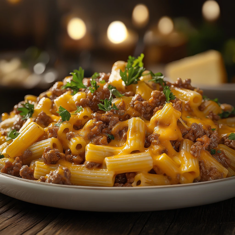 奶酪肉酱意大利面与汉堡